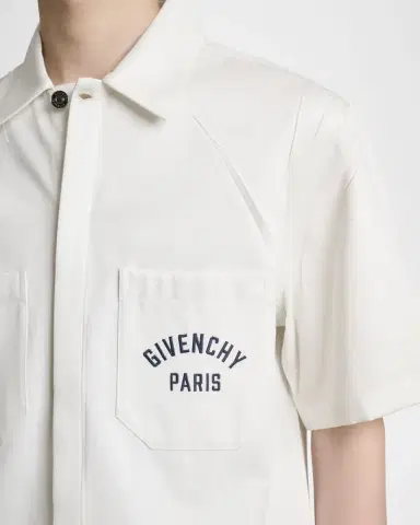 Givenchy Men 's Twill Embroidered Pocket Shirt | Thumbnail 5