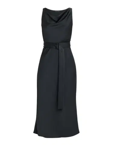 Lapointe Lightweight Satin Belted Midi Dress | Thumbnail 1