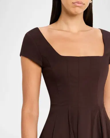 STAUD Wells Stretch Cotton Fit and Flare Midi Dress | Thumbnail 5 STAUD Wells Stretch Cotton Fit and Flare Midi Dress | Thumbnail 5
