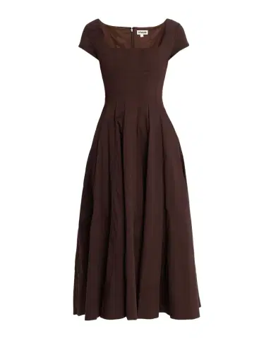 STAUD Wells Stretch Cotton Fit and Flare Midi Dress | Thumbnail 1 STAUD Wells Stretch Cotton Fit and Flare Midi Dress | Thumbnail 1