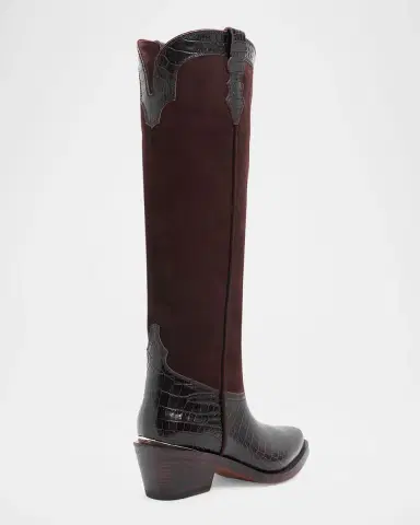 Partlow Mira Mixed Leather Western Knee Boots | Thumbnail 3