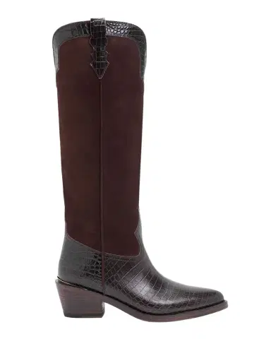 Partlow Mira Mixed Leather Western Knee Boots | Thumbnail 1
