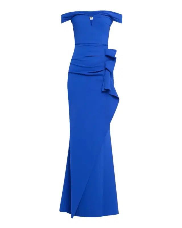Chiara Boni La Petite Robe Off-Shoulder Ruffle Mermaid Gown
