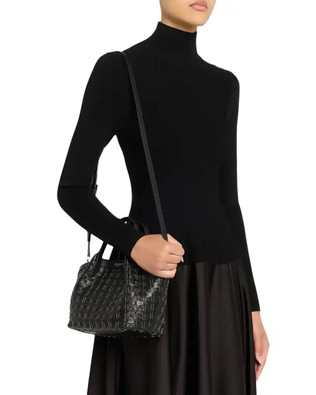Serapian Mini Secret Mosaico Leather Microchain Tote Bag