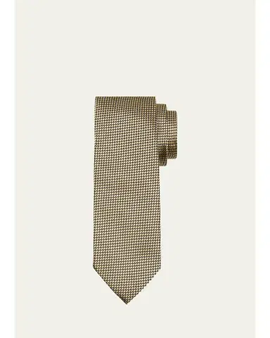 Zegna Men's Neat Micro-Jacquard Silk Tie | Thumbnail 1