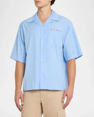 Marni Men's Poplin Camp Shirt | Thumbnail 4 Marni Men's Poplin Camp Shirt | Thumbnail 4