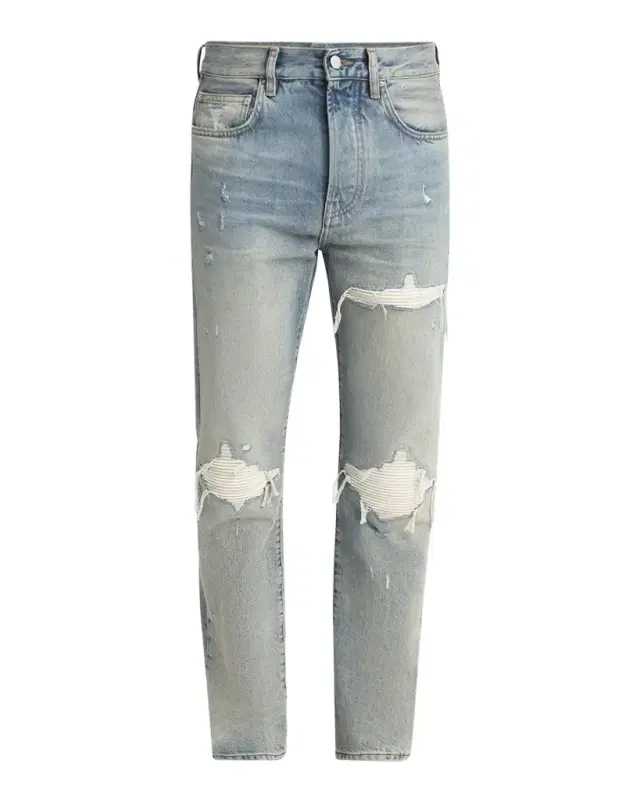 Men 's MX1 Distressed Jeans with Pleated Suede