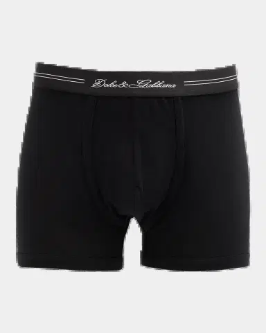 Dolce & Gabbana Men's Jersey Stretch Logo Script Boxer Briefs | Thumbnail 2