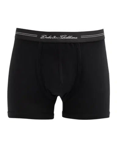 Dolce & Gabbana Men's Jersey Stretch Logo Script Boxer Briefs | Thumbnail 1