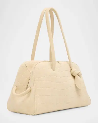 Jacquemus Le Turismo Croc-Embossed Suede Top-Handle Bowling Bag | Thumbnail 2 Jacquemus Le Turismo Croc-Embossed Suede Top-Handle Bowling Bag | Thumbnail 2