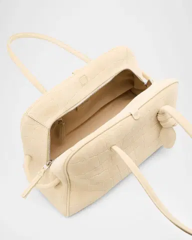 Jacquemus Le Turismo Croc-Embossed Suede Top-Handle Bowling Bag | Thumbnail 3 Jacquemus Le Turismo Croc-Embossed Suede Top-Handle Bowling Bag | Thumbnail 3