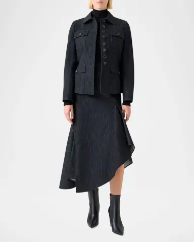 Akris Delia Cotton Denim Stretch Shirt Jacket | Thumbnail 2 Akris Delia Cotton Denim Stretch Shirt Jacket | Thumbnail 2