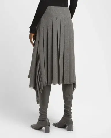 Jil Sander Curved-Yoked Pleated Midi Skirt | Thumbnail 2