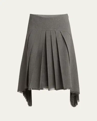 Jil Sander Curved-Yoked Pleated Midi Skirt | Thumbnail 5