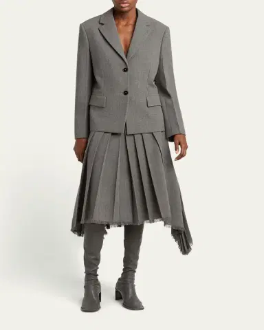 Jil Sander Curved-Yoked Pleated Midi Skirt | Thumbnail 6