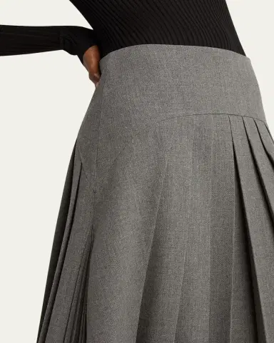 Jil Sander Curved-Yoked Pleated Midi Skirt | Thumbnail 9