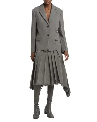 Jil Sander Curved-Yoked Pleated Midi Skirt | Thumbnail 1