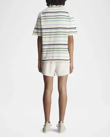 Adidas x Wales Bonner Men's Stripe Knit Polo Shirt | Thumbnail 3