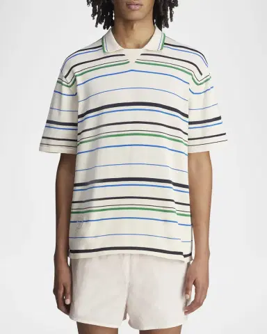 Adidas x Wales Bonner Men's Stripe Knit Polo Shirt | Thumbnail 4
