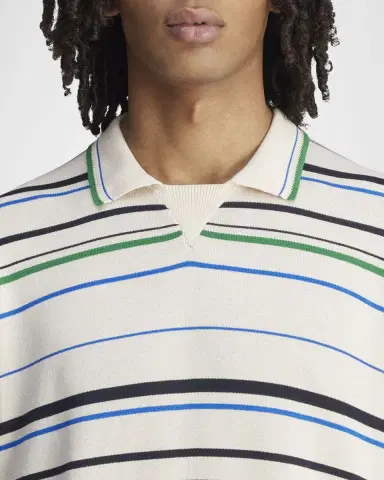 Adidas x Wales Bonner Men's Stripe Knit Polo Shirt | Thumbnail 5