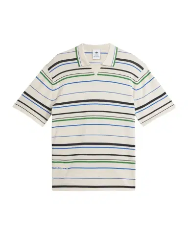 Adidas x Wales Bonner Men's Stripe Knit Polo Shirt | Thumbnail 1