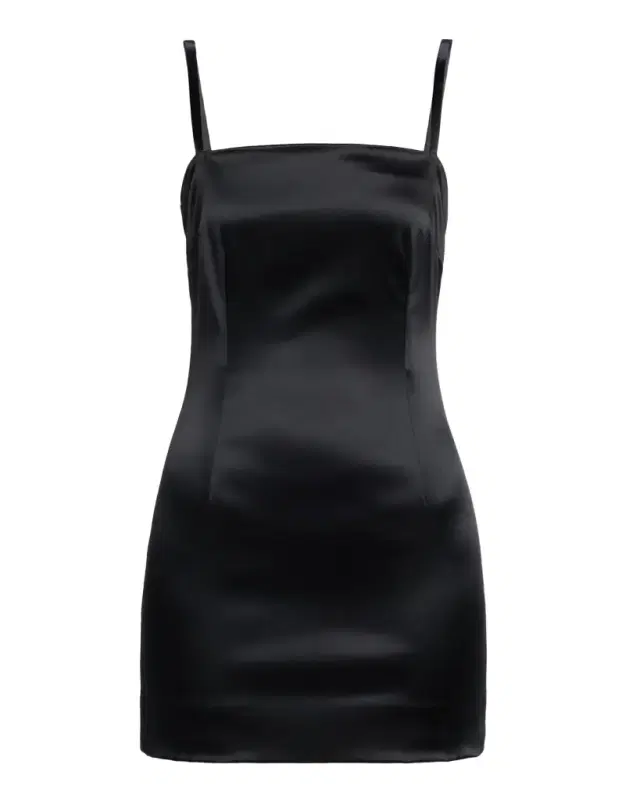 Stretch Satin Lace-Up Mini Dress
