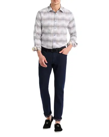 Robert Graham Men 's Gottsman Denim Straight Fit Five-Pocket Pants | Thumbnail 1