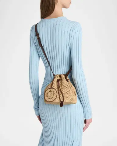 Stella McCartney Falabella Crochet Raffia Bucket Bag | Thumbnail 2