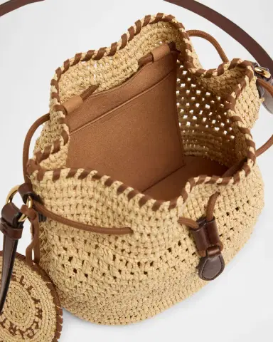 Stella McCartney Falabella Crochet Raffia Bucket Bag | Thumbnail 4