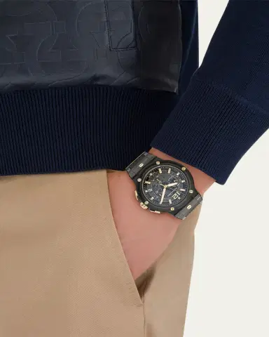 Ferragamo F-80 44mm Translucent Black Bioplastic Chronograph Watch | Thumbnail 9 Ferragamo F-80 44mm Translucent Black Bioplastic Chronograph Watch | Thumbnail 9