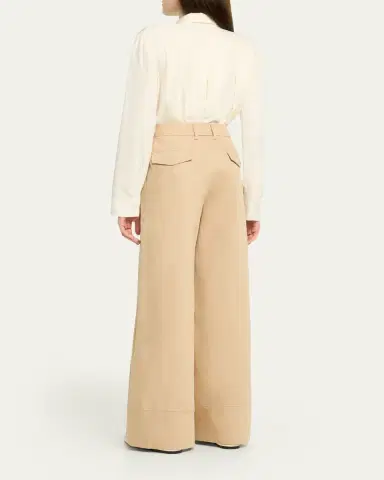 Lafayette 148 New York Charles Wide-Leg Twill Pants | Thumbnail 13