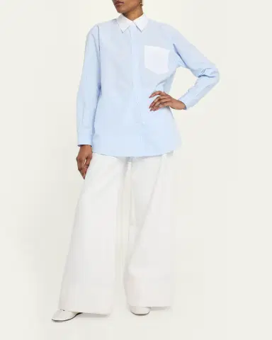 Lafayette 148 New York Charles Wide-Leg Twill Pants | Thumbnail 6
