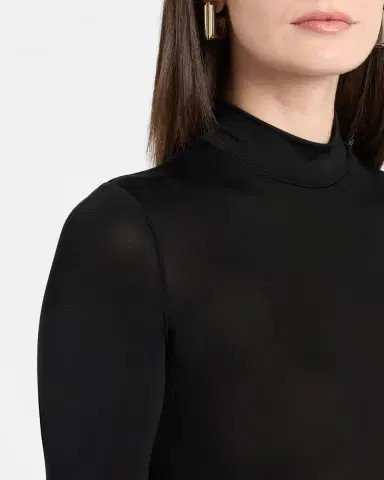 Lapointe Mock-Neck Long-Sleeve Lightweight Jersey Bodysuit | Thumbnail 4
