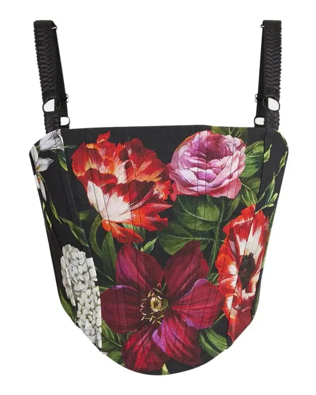 Anemone Floral Crop Corset Top