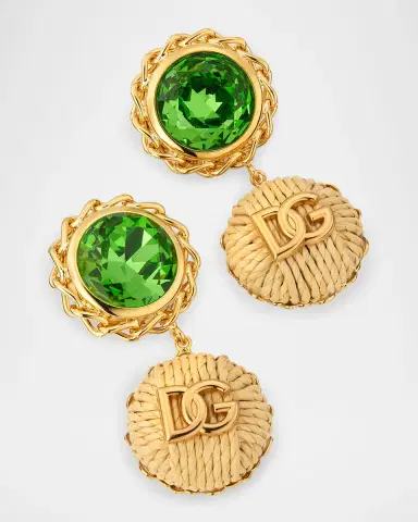 Dolce & Gabbana Bijoux Clip Earrings with Logo Drop | Thumbnail 3 Dolce & Gabbana Bijoux Clip Earrings with Logo Drop | Thumbnail 3