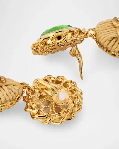 Dolce & Gabbana Bijoux Clip Earrings with Logo Drop | Thumbnail 4 Dolce & Gabbana Bijoux Clip Earrings with Logo Drop | Thumbnail 4