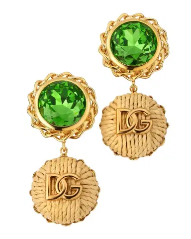 Dolce & Gabbana Bijoux Clip Earrings with Logo Drop | Thumbnail 1 Dolce & Gabbana Bijoux Clip Earrings with Logo Drop | Thumbnail 1