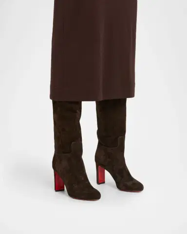 Christian Louboutin 85mm Loo Botta Suede Knee-High Boots | Thumbnail 2