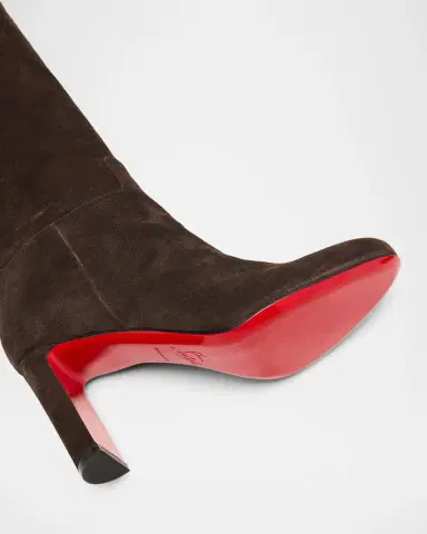 Christian Louboutin 85mm Loo Botta Suede Knee-High Boots | Thumbnail 5