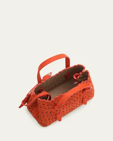 Alaïa Mina 20 Top-Handle Bag in Perforated Suede | Thumbnail 8 Alaïa Mina 20 Top-Handle Bag in Perforated Suede | Thumbnail 8