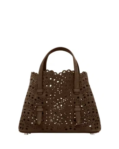 Alaïa Mina 20 Top-Handle Bag in Perforated Suede | Thumbnail 1 Alaïa Mina 20 Top-Handle Bag in Perforated Suede | Thumbnail 1
