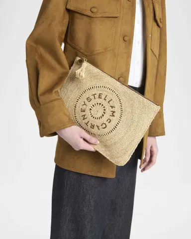 Stella McCartney Logo Crochet Raffia Pouch Bag | Thumbnail 2