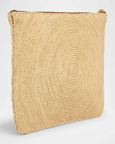 Stella McCartney Logo Crochet Raffia Pouch Bag | Thumbnail 3