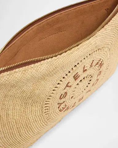 Stella McCartney Logo Crochet Raffia Pouch Bag | Thumbnail 4