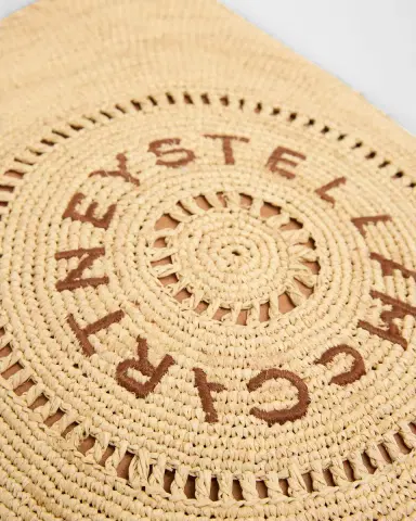 Stella McCartney Logo Crochet Raffia Pouch Bag | Thumbnail 6