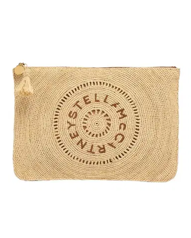 Stella McCartney Logo Crochet Raffia Pouch Bag | Thumbnail 1