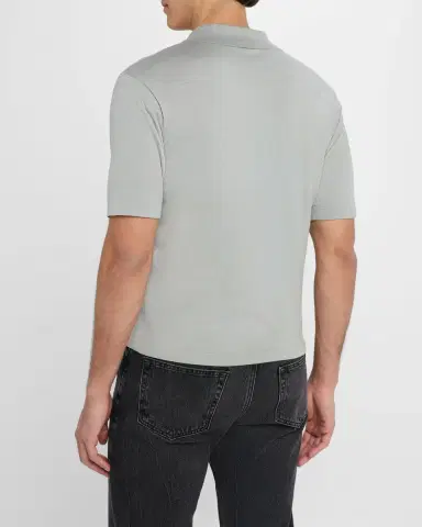 FRAME Men 's Cotton Silk Polo Sweater | Thumbnail 3