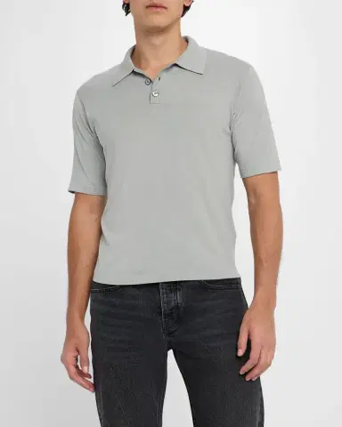 FRAME Men 's Cotton Silk Polo Sweater | Thumbnail 4