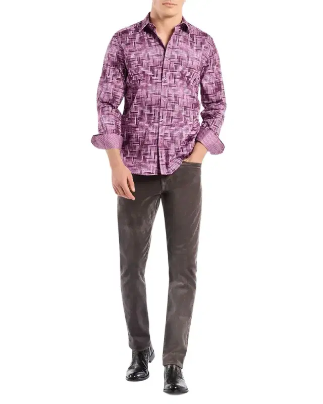 Men 's Berkley Basketweave Stretch Sport Shirt