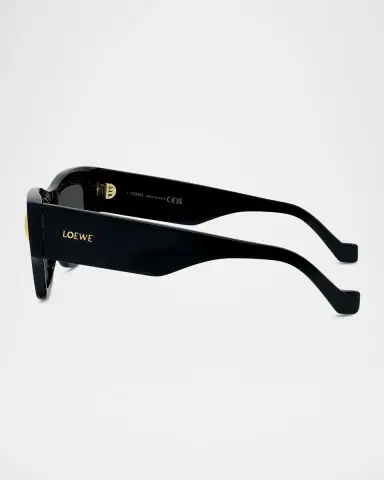 Loewe Men's Signature Acetate Rectangle Sunglasses | Thumbnail 3